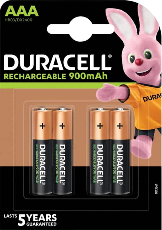 Duracell Batterij Rechargeable AAA 900 mAh Nikkel-metaalhydride (NiMH) 1.2 V 4 Stuks