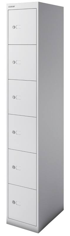 Bisley Staal Garderobekast 6 Deuren 1 kluis 305 x 457 x 1.802 mm