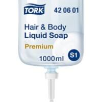 Tork Hair & Body Vloeibare zeep - 420601- 2-in-1 Douchegel en Shampoo voor S1 Dispensersystemen - Premium kwaliteit Frisse geur Unisex 1 x 1000 ml