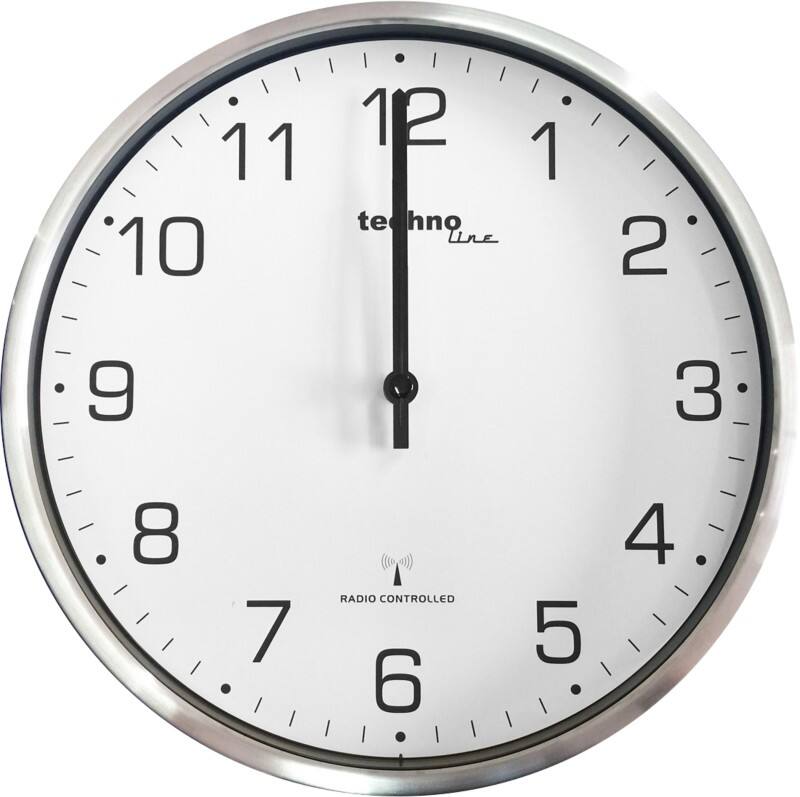 TechnoLine Wandklok WT8900 33 x 4,8 cm Zilver, wit