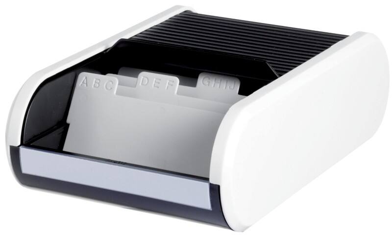 helit Visitekaarthouder Wit, zwart A8 300 Karten Rubber 13,6 x 24,2 x 6,7 cm