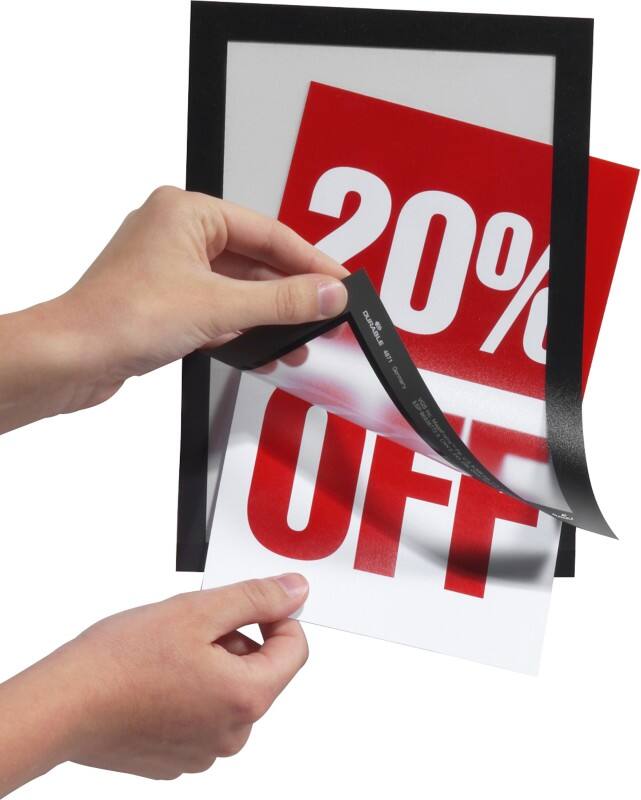 DURABLE DURAFRAME A5 Displayframe Zelfklevend Zwart Klevend PVC (Polyvinylchloride) 487101 23,6 (B) x 17,6 (H) cm 2 Stuks