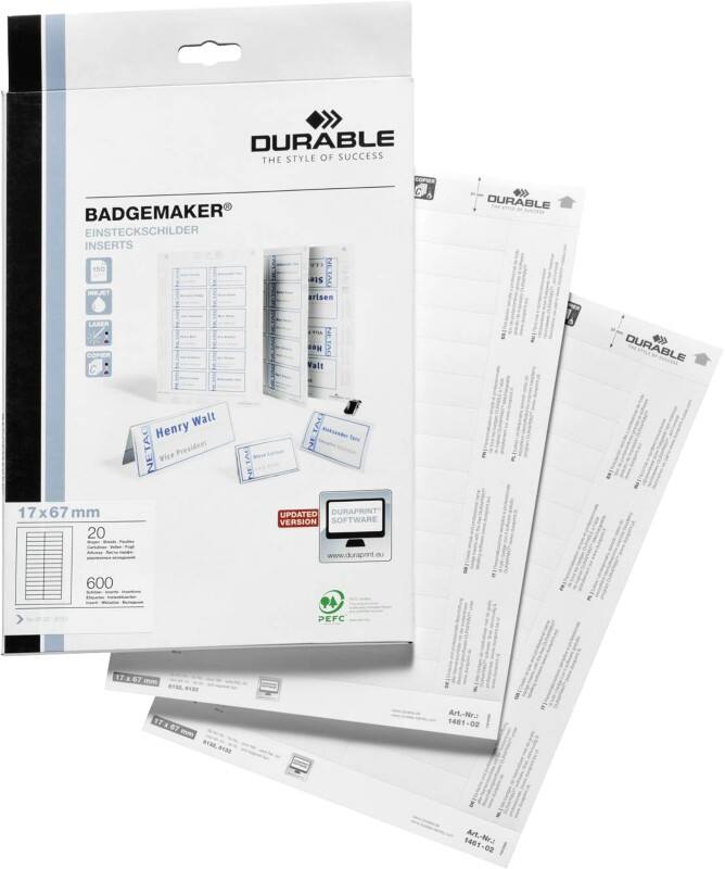 DURABLE Naamkaartje 1461-02 6,7 x 1,7 cm 600 Stuks