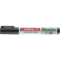 edding EcoLine 21 Permanent marker  Medium Ronde punt 1,5 - 3 mm Zwart Navulbaar Ja