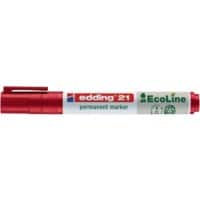 edding EcoLine 21 Permanent marker  Medium Ronde punt 1,5 - 3 mm Rood Navulbaar Ja