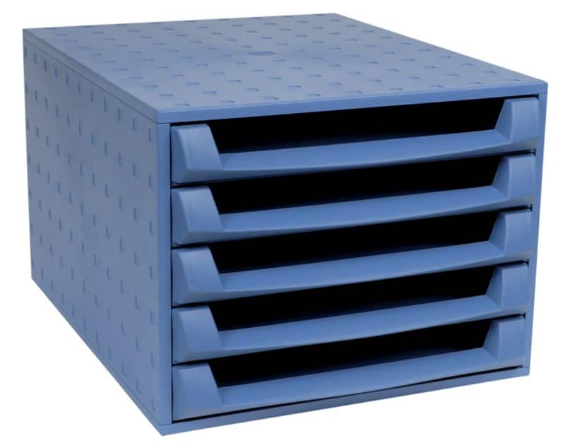 Exacompta Forever Ladekastje PP (Polypropeen) Blauw 5 Lades 28,4 x 38,7 x 21,8 cm