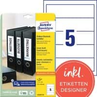 Avery Blockout Rugetiket Klevend A4 Wit 54 x 190 mm 25 Vellen à 5 Etiketten