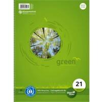 Ursus Green Schrijfblok A4 Gelinieerd Spiraalbinding Papier Groen Niet geperforeerd 160 Pagina's