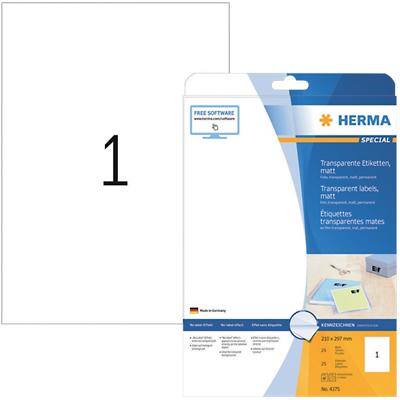 HERMA Speciale etiketten 4375 Geel 210 x 297 mm 25 Vellen à 1 Etiketten