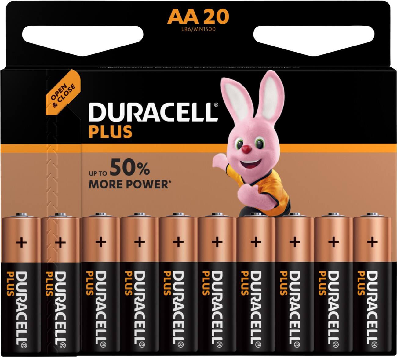 Duracell AA Alkaline Batterijen Plus Power MN1500 LR6 1,5V 20 stuks