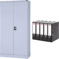 Realspace Draaideurkast Staal 4 Planken Afsluitbaar 920 x 420 x 1.800 mm Grijs