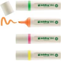 edding EcoLine 24 Tekstmarker Kleurenassortiment  Medium Beitelpunt 2 - 5 mm Navulbaar 4 Stuks