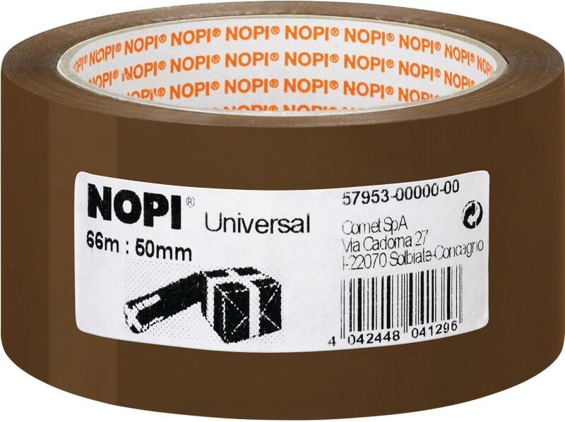 Nopi Verpakkingstape Universal 50 mm x 66 m Bruin