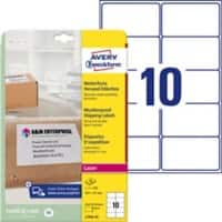 Avery Weerbestendige labels L7992-25 Klevend A4 Wit 99,1 x 57 mm 25 Vellen à 10 Etiketten