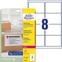 Avery Weerbestendige labels L7993-25 Klevend A4 Wit 99,1 x 67,7 mm 25 Vellen à 8 Etiketten