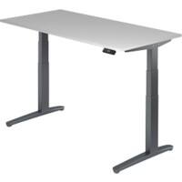 Hammerbacher Zit-sta-bureau XBHM Grafiet, grijs, 1.600 x 800 x 720 mm