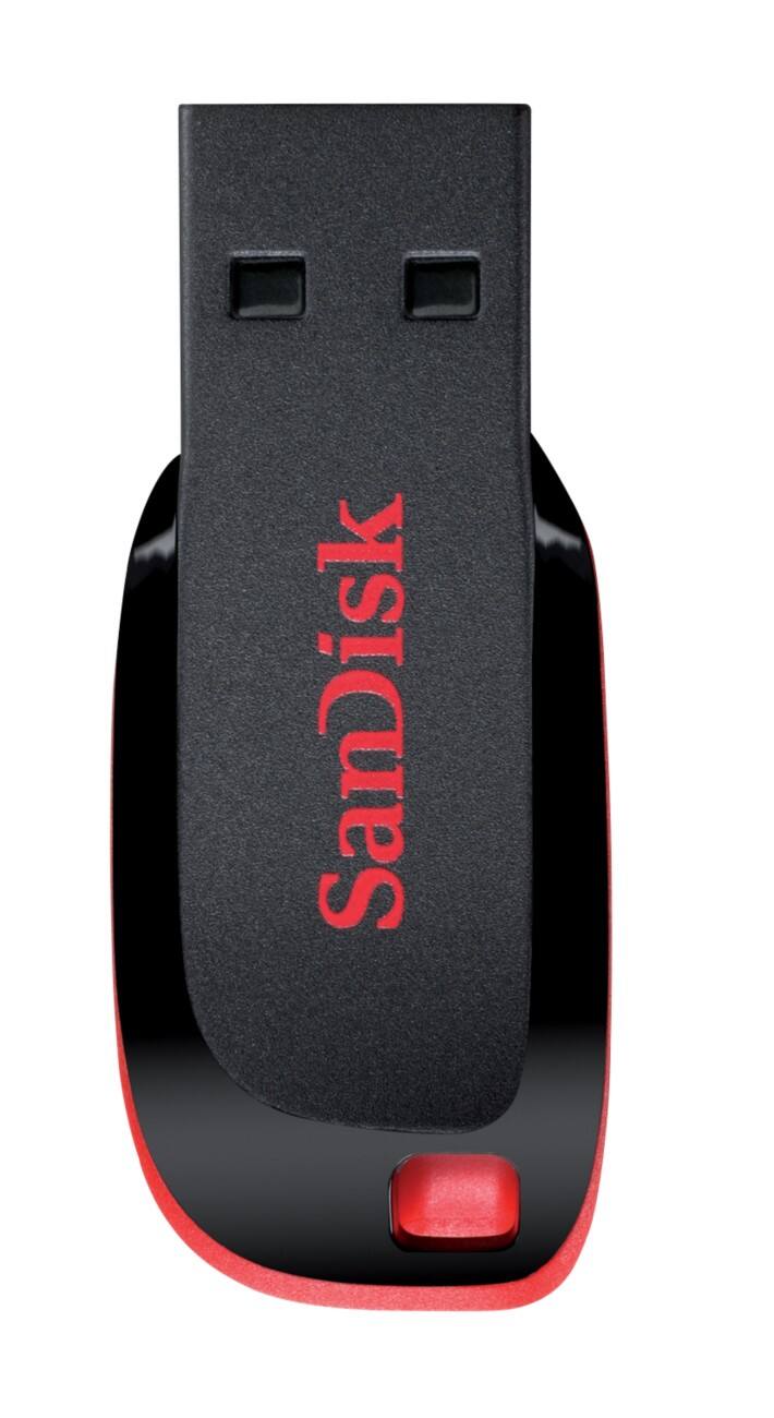 SanDisk USB 2.0 USB-stick Cruzer Blade 16 GB Zwart, rood