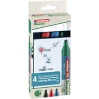 edding EcoLine 32 Flipovermarker Medium Beitelpunt 1 - 5 mm Kleurenassortiment Navulbaar 4 Stuks