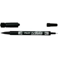 Pilot Twin Marker Permanent marker 76% Gerecycled Extra Fijn Ronde punt 0,4 - 0,8 mm Zwart Niet navulbaar