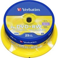 Verbatim DVD+RW 4,7 GB 25 stuks