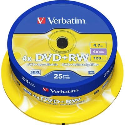 Verbatim DVD+RW 4,7 GB 25 stuks