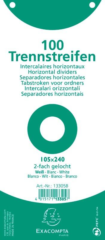 Exacompta Blanco Scheidingsstroken Speciaal Wit 180 g/m² Karton 13305B 100 Stuks
