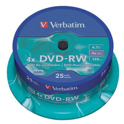Verbatim DVD-RW 4,7 GB 25 stuks