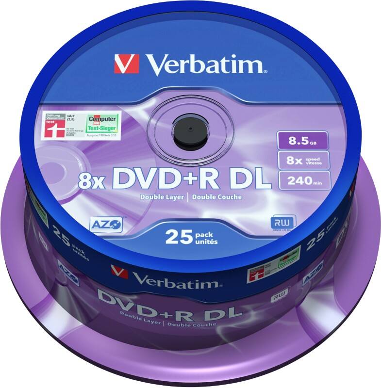 Verbatim DVD+R DL 8.5 GB 25 Stuks