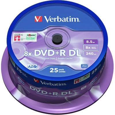 Verbatim DVD+R DL 8.5 GB 25 Stuks