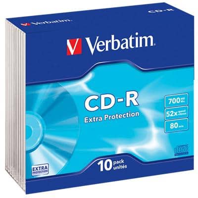 Verbatim CD-R Sim-wrap 52x 700 MB - 80 min 10 Stuks