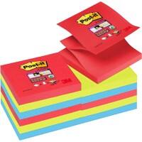 Post-it Super Sticky Z-Notes 76 x 76 mm Groen, lichtblauw, rood Vierkant Blanco 12 blokken à 90 Vellen