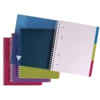 Clairefontaine Linicolor Schrijfblok A4+ Geruit Spiraal gebonden PP (polypropeen) Kleurenassortiment 240 Pagina's 120 Vellen