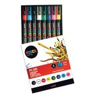 POSCA PC-3M Lakmarker Ronde punt Kleurenassortiment Pak van 8