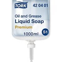 Tork Vetoplossende Vloeibare zeep - 420401 - Vloeibare zeep voor S1/S11 dispensersystemen Verwijdert olie en vuil - Premium kwaliteit Geurvrij 1 x 1000 ml