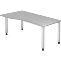 Hammerbacher VQS Hoogteverstelbaar Bureau Vrije vorm Grijs 4 metalen poten 1.800 (B) x 1.000 (D) x 810 (H) mm Spaanplaat, Staal