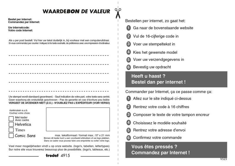 Trodat Waardebon voor stempel 4915