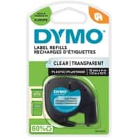 DYMO LT 18488 S0721530 Etiketteertape Ja Zwart Zwart op Transparant 12 mm (B) x 4 m (L)