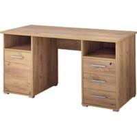 GERMANIA thuiskantoorbureau 4080 bruin, eiken 144 x 69 x 75 cm