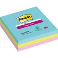 Post-it Miami Super Sticky Notes 101 x 101 mm Kleurenassortiment Vierkant Gelinieerd 3 Stuks à 70 Vellen