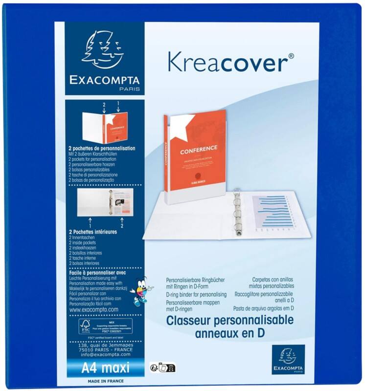 60 mm Ringband PP (Polypropeen) A4 4 Ringen Blauw