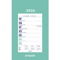 Brepols Jaarplanner 2026 1 Week per pagina Duits, Engels, Frans, Nederlands 34 (B) x 1 (D) x 19 (H) cm Blauw