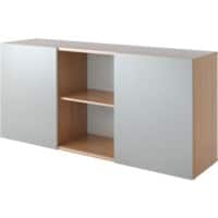 Hammerbacher Kast met schuifdeuren Spaanplaat 1 Plank 1.600 x 420 x 748 mm Walnoot Walnoot, zilver