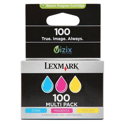 Lexmark 100 Origineel Inktcartridge 14N0849 Cyaan, magenta, geel Multipak  3 Stuks