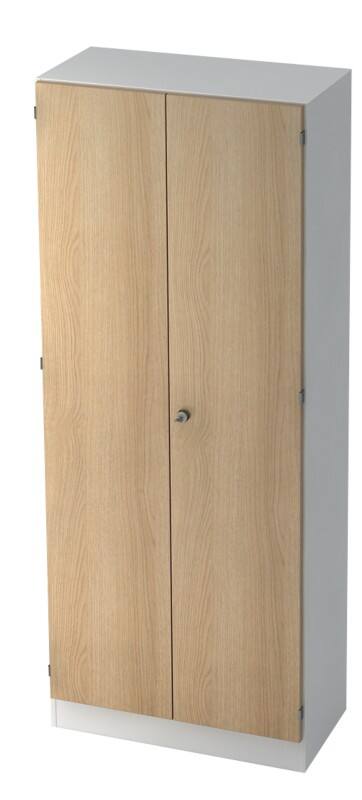 Hammerbacher Kast Gemelamineerde spaanplaat 5 Planken Afsluitbaar 800 x 420 x 2.004 mm Eiken Bruin, wit