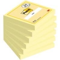 Post-it Zelfklevende memoblaadjes 76 x 76 mm Kanariegeel 100 Vellen Voordeelpak 5 + 1 GRATIS