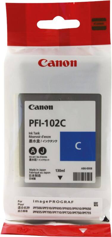 Canon PFI-102C Origineel Inktcartridge Cyaan