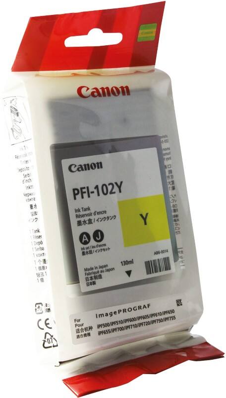 Canon PFI-102Y Origineel Inktcartridge Geel