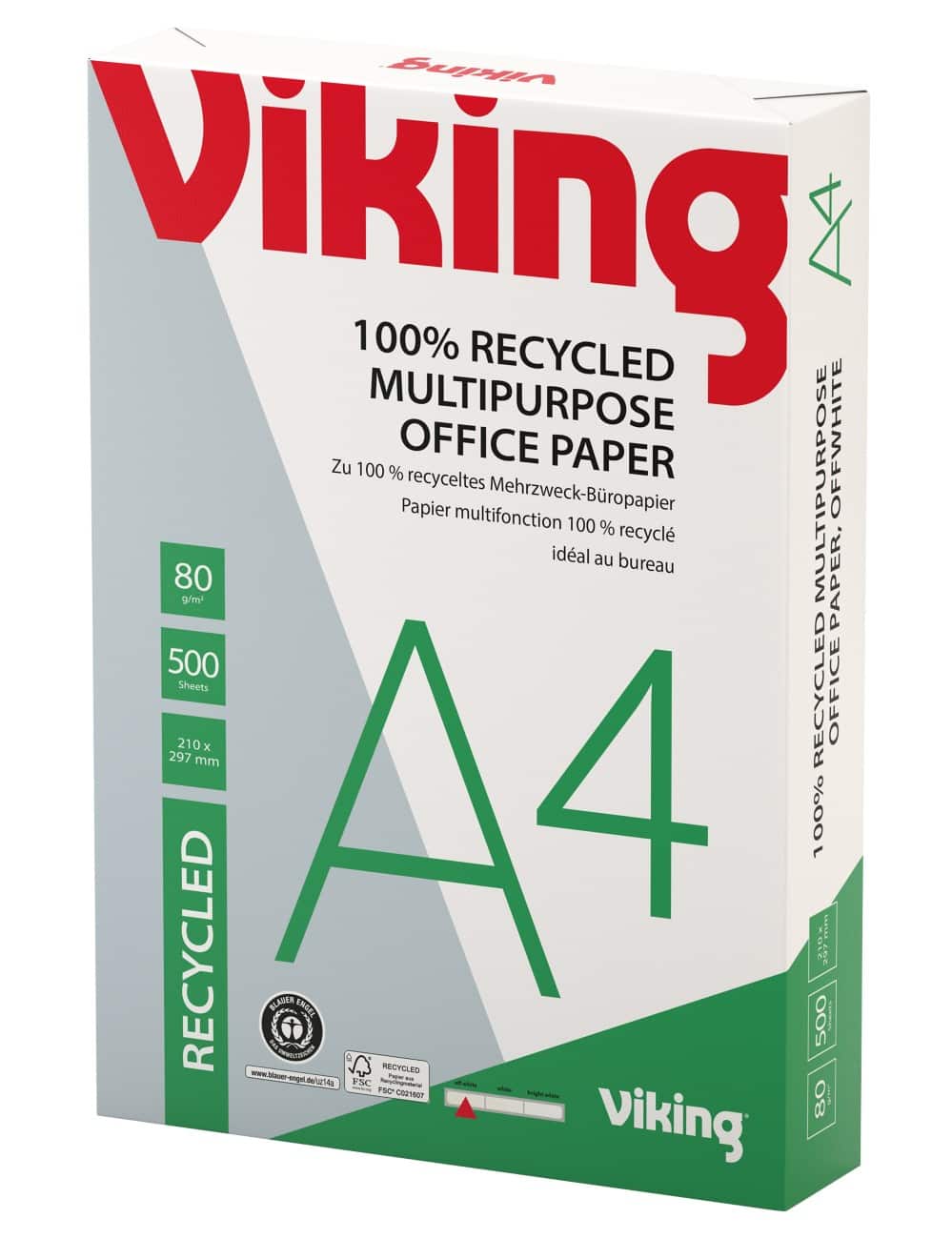 Office Depot 100% Recycled print-/ kopieerpapier A4 80 gram Wit 92 CIE 500 vellen