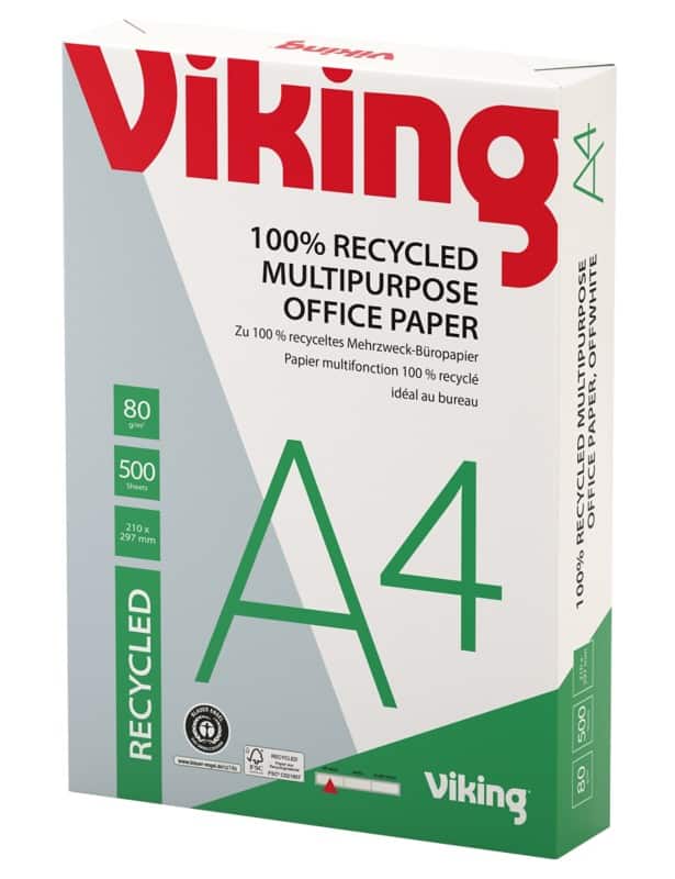 Viking Off-White A4 Kopieerpapier Wit Recycled 100% 80 g/m² Glad 500 Vellen