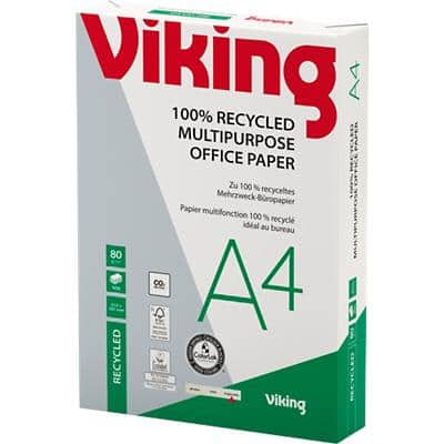 Office Depot Bright-White A4 Print-/ kopieerpapier Recycled 80 g/m² Glad Wit 500 Vellen